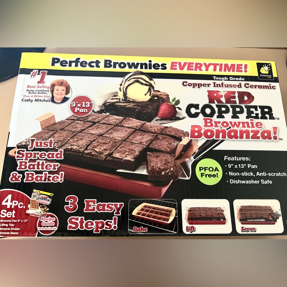 Red Copper Brownie Pan